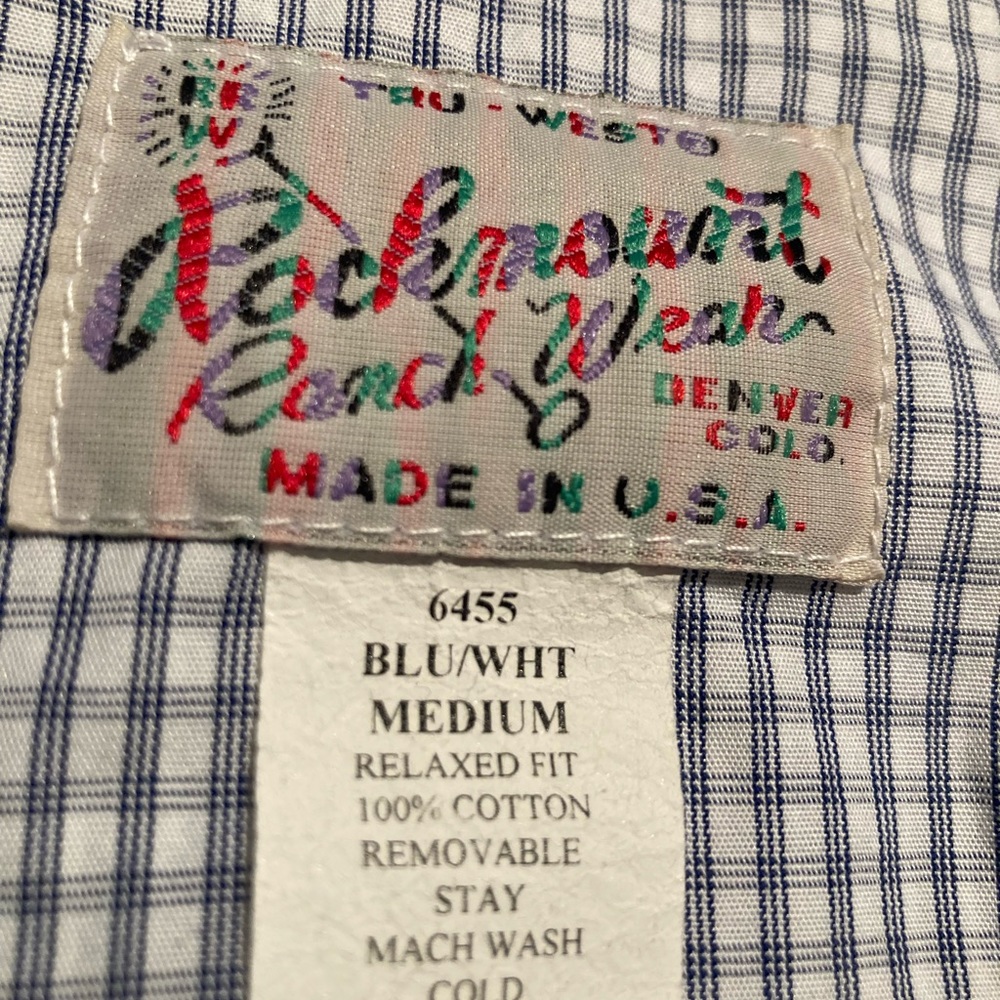 Rockmount Ranch Wear blue/white western shirt